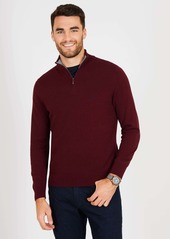 Nautica Mens Big & Tall Quarter-Zip Mock-Neck Sweater