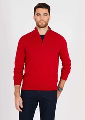 Nautica Mens Big & Tall Quarter-Zip Mock-Neck Sweater