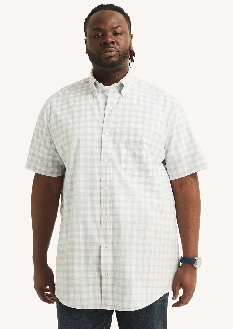 Nautica Mens Big & Tall Sustainably Crafted Classic Fit Plaid Short-Sleeve Shirt