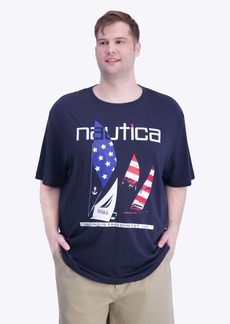 Nautica Mens Big & Tall Sustainably Crafted Nautica Americana Graphic T-Shirt