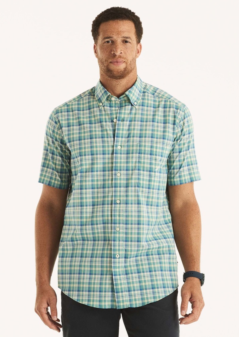 Nautica Mens Big & Tall Sustainably Crafted Plaid Short-Sleeve Shirt