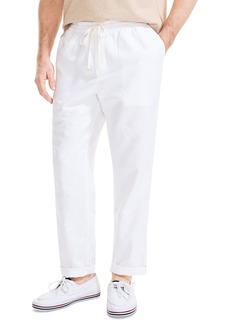 Nautica Men's Classic-Fit Elastic Drawstring Linen Pant - Bright White