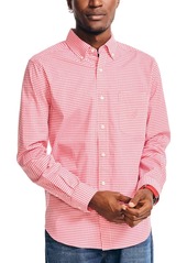 Nautica Men's Classic-Fit Long-Sleeve Gingham Check Poplin Shirt - Melon Berry