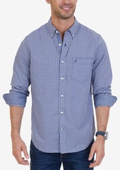 Nautica Men's Classic-Fit Long-Sleeve Gingham Check Poplin Shirt - Melon Berry