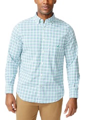 Nautica Men's Classic-Fit Long-Sleeve Gingham Poplin Shirt - Cosmic Fern Combo