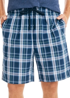 nautica men's cotton plaid pajama shorts