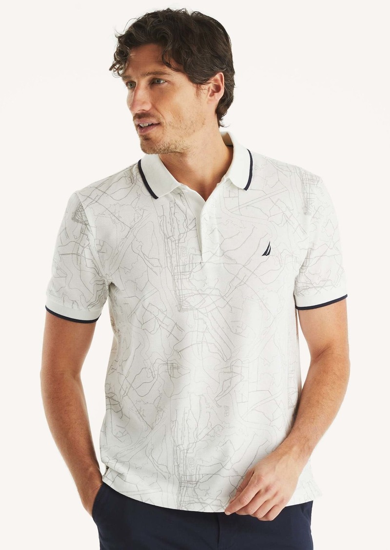 Nautica Mens Classic Fit Printed Polo