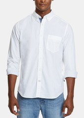 Nautica Men's Classic-Fit Stretch Solid Oxford Button-Down Shirt - Bright White