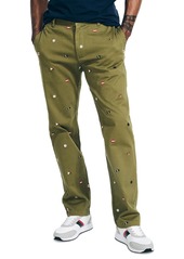 Nautica Men's Classic-Fit Stretch Embroidered Flag Chino Pants - Cape Olive