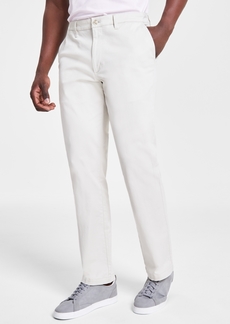 Nautica Men's Classic-Fit Stretch Solid Flat-Front Chino Deck Pants - Bright White