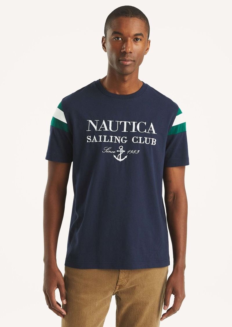 Nautica Mens Colorblock Crewneck T-Shirt