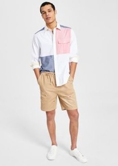 Nautica Mens Colorblocked Oxford Shirt Printed Corduroy Shorts