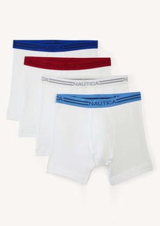 Nautica Mens Cotton Boxer Briefs, 4-Pack