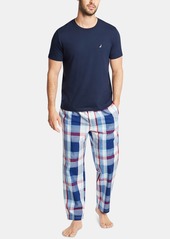 Nautica Men's Cotton Plaid Pajama Pants - Blue Depths