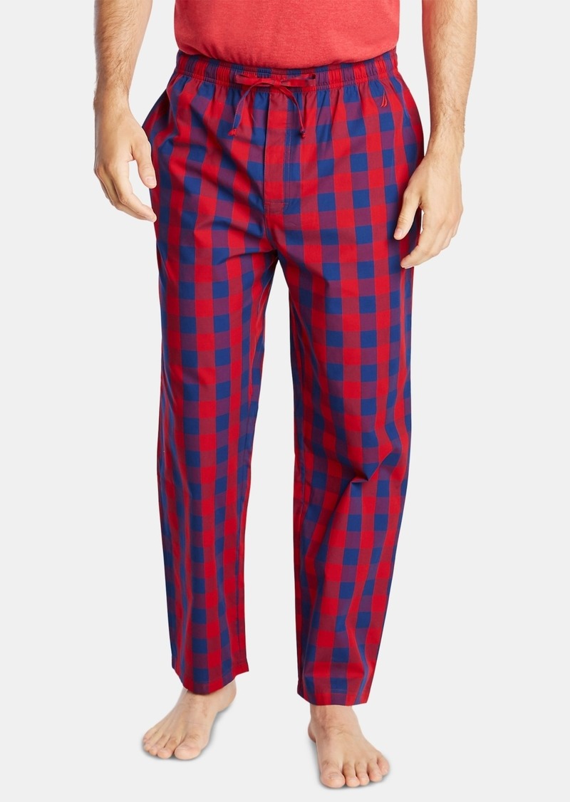 Nautica Men's Cotton Plaid Pajama Pants - Nautica Red