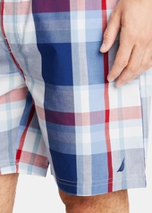Nautica Men's Cotton Plaid Pajama Shorts - Blue Depths
