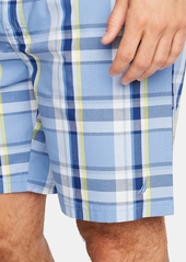 Nautica Men's Cotton Plaid Pajama Shorts - Riviera Blue