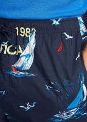 Nautica Men's Cotton Sailboat-Print Pajama Pants - Navy