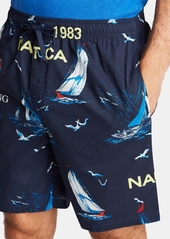 Nautica Men's Cotton Sailboat-Print Pajama Shorts - Navy