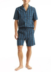 Nautica Men's Crafted Plaid Poplin Sleep Short - Ensign Blue