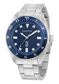 Nautica Mens Finn World 3-Hand Stainless Steel Watch