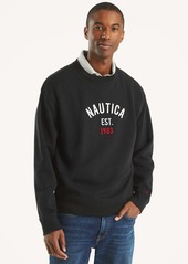 Nautica Mens Fleece Logo Crewneck Sweatshirt