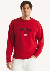 Nautica Mens Fleece Logo Crewneck Sweatshirt