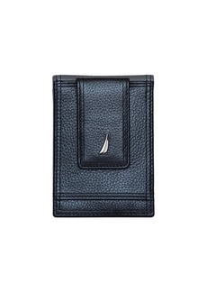 Nautica Men's Front Pocket Leather Wallet - Black, Gray