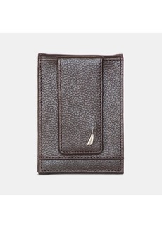 Nautica Men's Front Pocket Leather Wallet - Brown