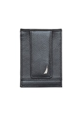 Nautica Men's Front Pocket Leather Wallet - Black