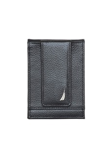 Nautica Men's Front Pocket Leather Wallet - Black