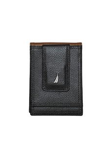 Nautica Men's Front Pocket Leather Wallet - Cognac