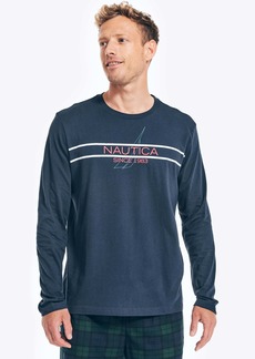 Nautica Mens Graphic Long-Sleeve Sleep T-Shirt