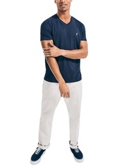 Nautica Men's J-Class Logo Classic-Fit Cotton V-Neck T-Shirt - Zinfandel