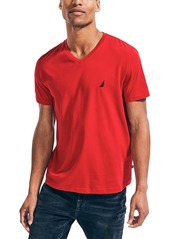 Nautica Men's J-Class Logo Classic-Fit Cotton V-Neck T-Shirt - Nautica Red