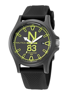Nautica Mens Java Sea Textured Silicone 3-Hand Watch