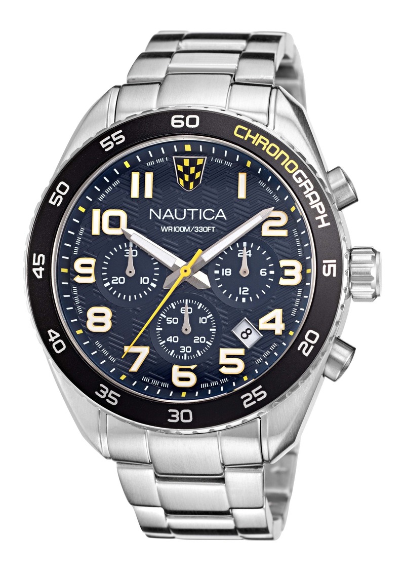 Nautica Mens Key Biscane Stainless Steel Chronograph Watch