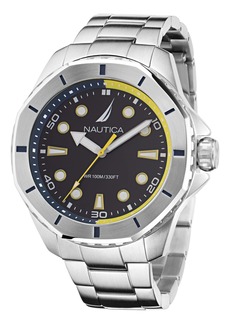 Nautica Mens Koh May Bay Recycled Stainless Steel 3-Hand Watch