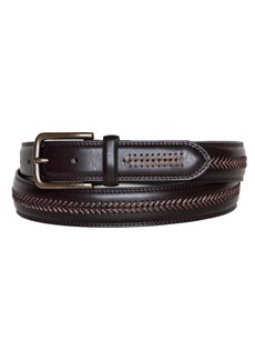 Nautica Men's Leather Belt with Lacing - Brown