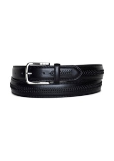 Nautica Men's Leather Belt with Lacing - Black