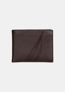 Nautica Mens Leather Bifold Passcase Wallet