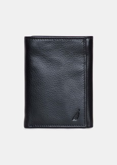 Nautica Mens Leather Trifold Passcase Wallet