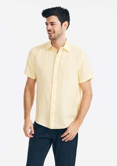 Nautica Mens Linen Short-Sleeve Shirt