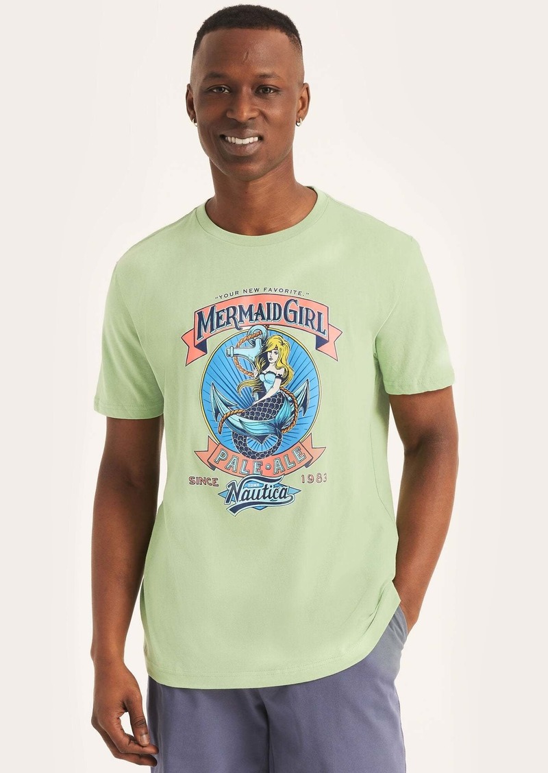 Nautica Mens Mermaid Girl Graphic T-Shirt