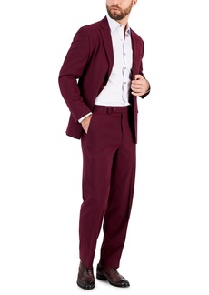 Nautica Mens Modern-Fit Bi-Stretch Fall Suit - Burgundy