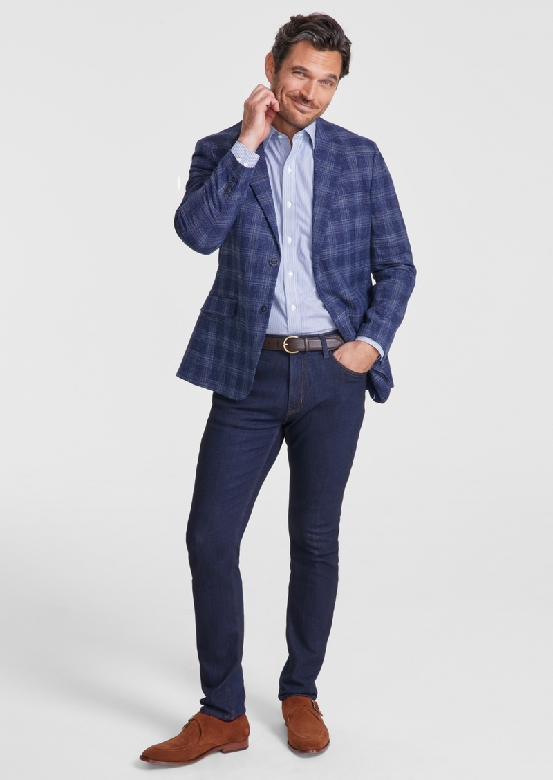 Nautica Men's Modern-Fit Pattern Sport Coat - Blue Windowpane