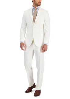 Nautica Men's Modern-Fit Cotton/Linen Blend Suit