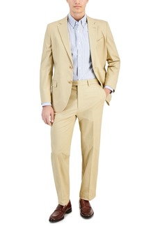 Nautica Men's Modern-Fit Seasonal Cotton Stretch Suit - Solid Tan