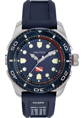Nautica Men's NAPTDS902 Tarpoon Diver Blue/Silver Silicone Strap Watch