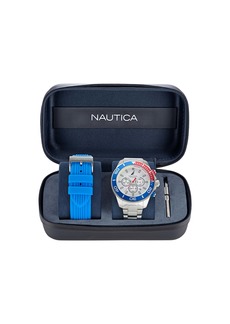 Nautica Mens Nautica One Stainless Steel And Silicone Watch Box Set